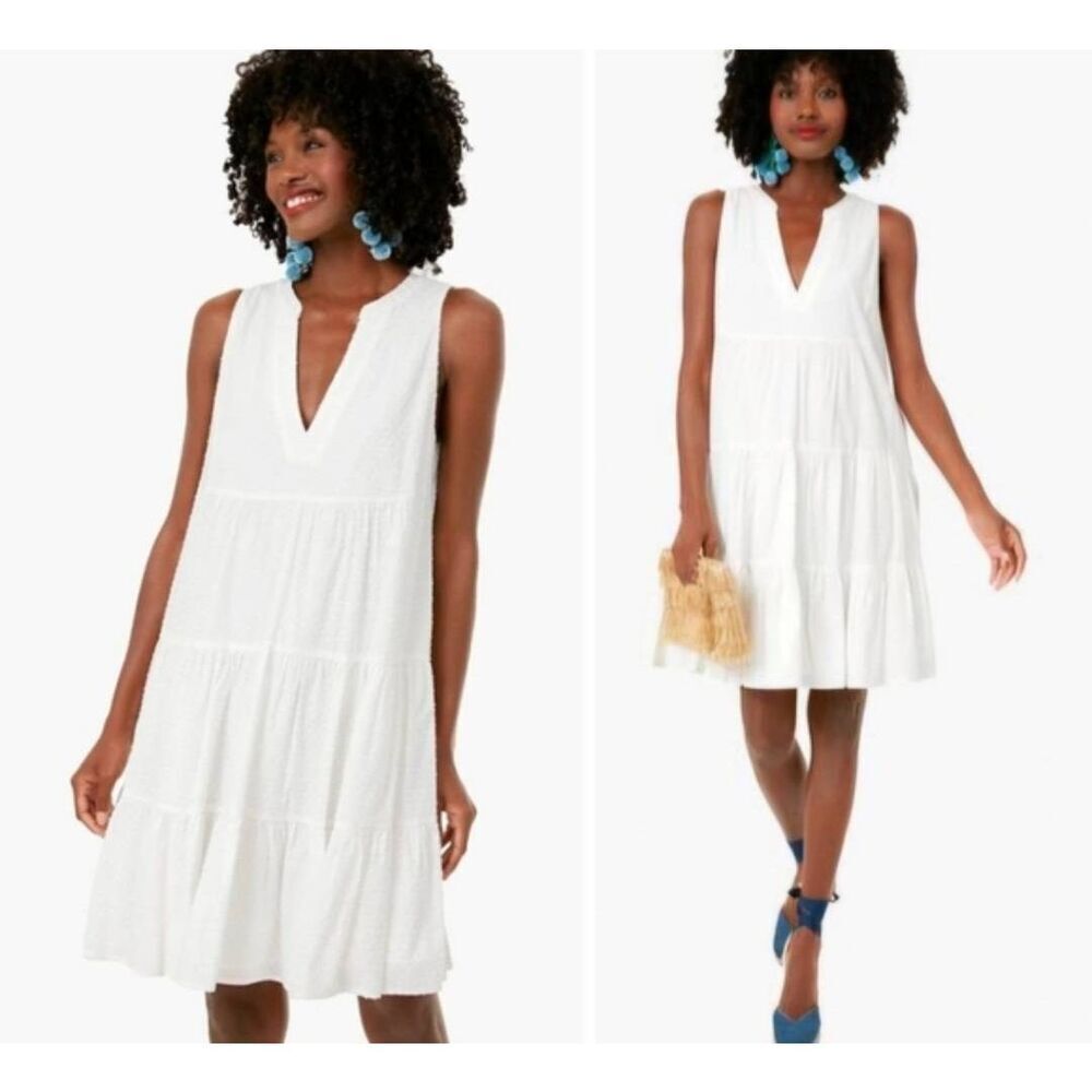Tuckernuck Pomander Place White Swiss Dot Sleeveless Kenzo Dress sz Small